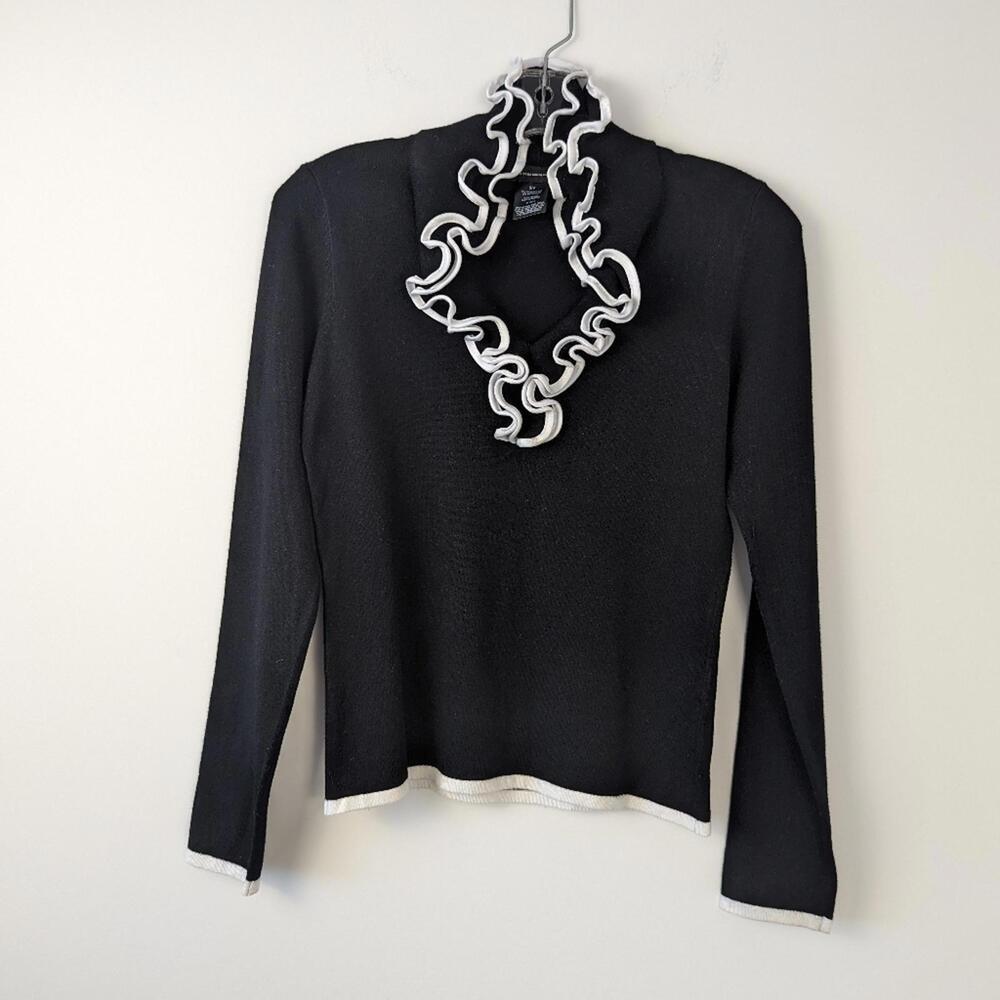 INC International Concepts Black Knit Top Size Small
